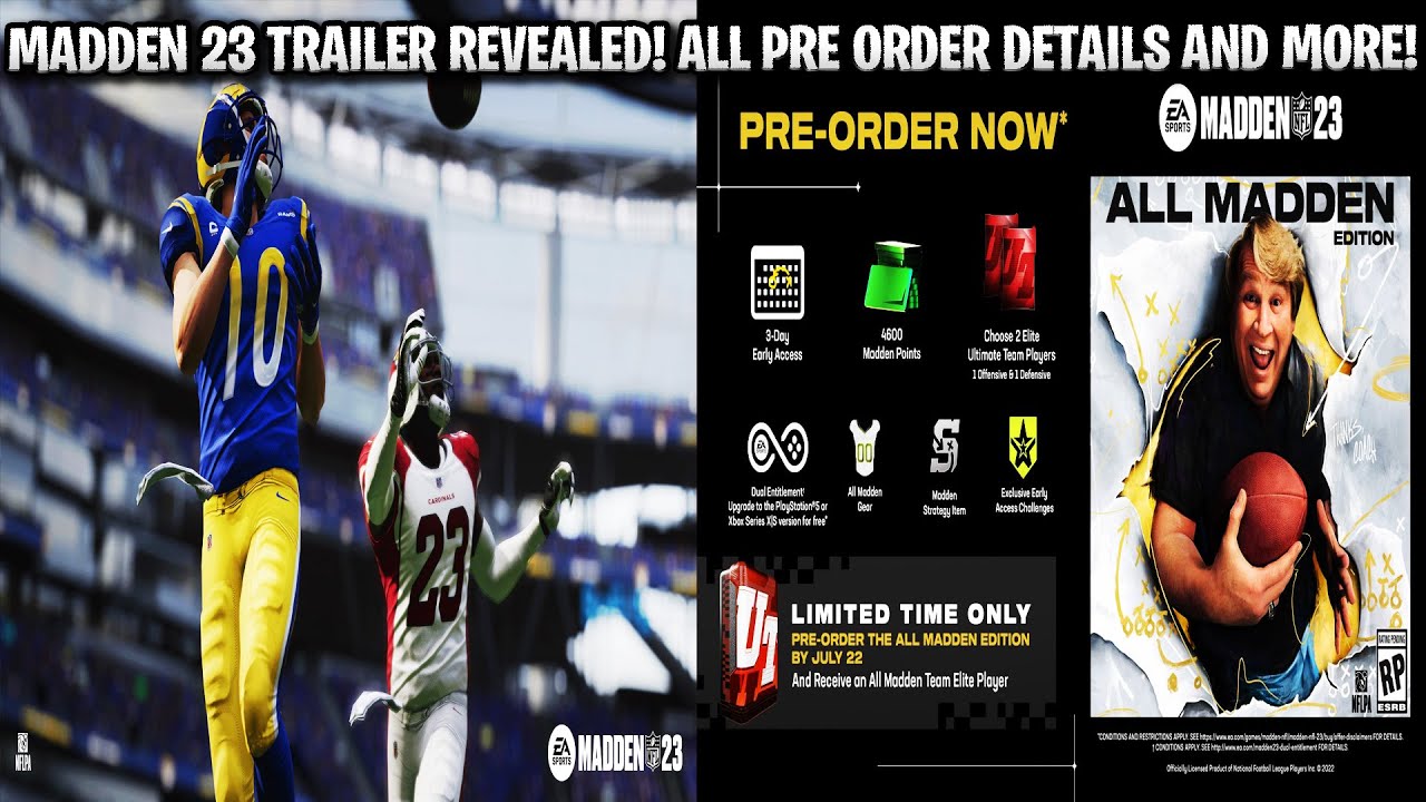 MADDEN 23 TRAILER REVEALED! ALL PRE ORDER DETAILS AND MORE! EARLY ACCESS! | MADDEN 23 ULTIMATE TEAM