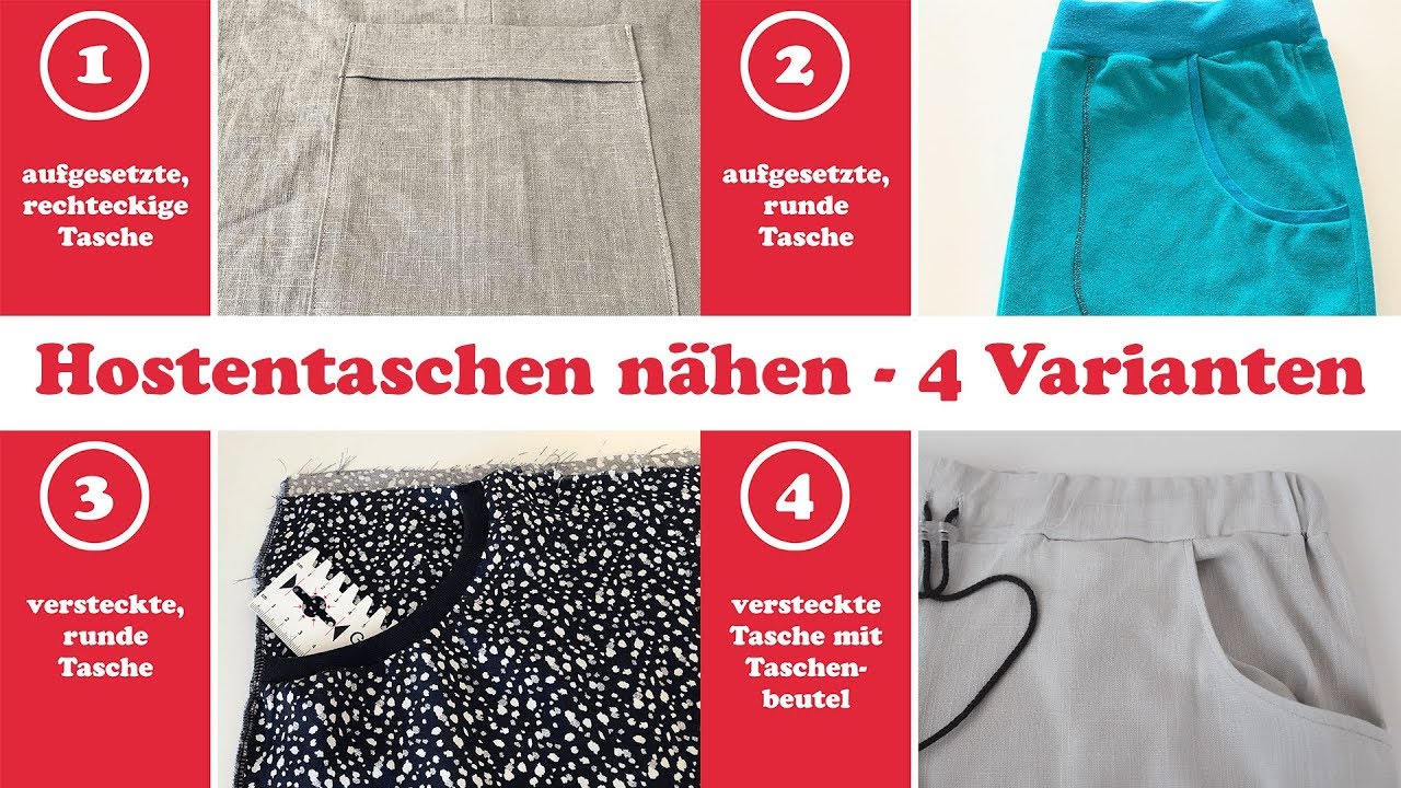 Hosentaschen nähen 4 Varianten Schritt für Schritt erklärt