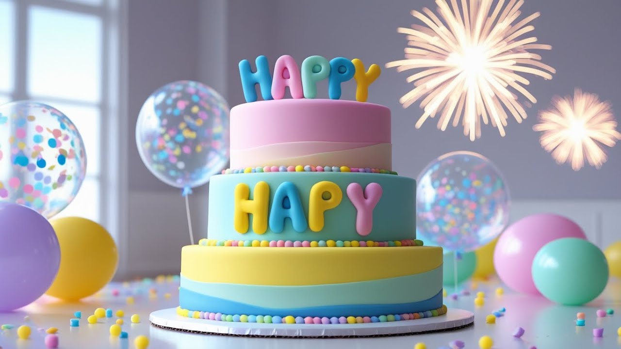 Happy birthday song| birthday cake| beautiful cake