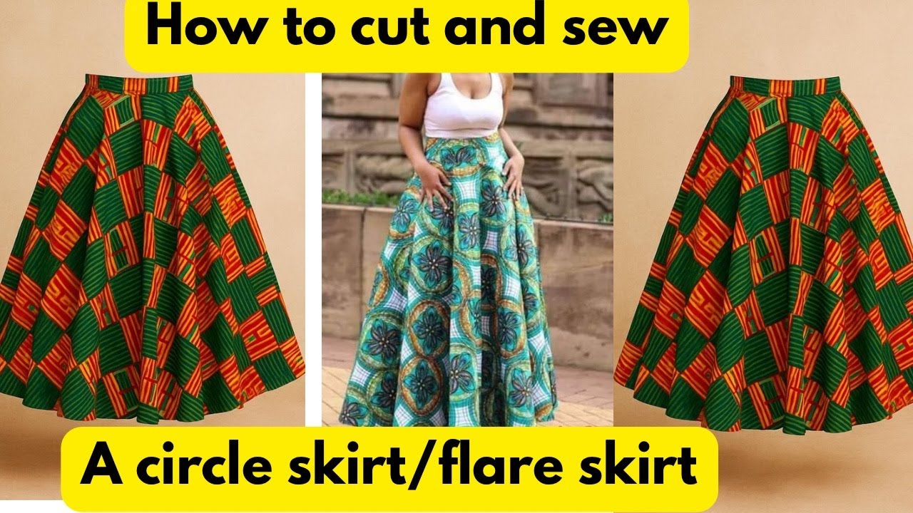 How to cut and sew a circle/flare skirt. #circleskirt #sewing #skirts #flaredress