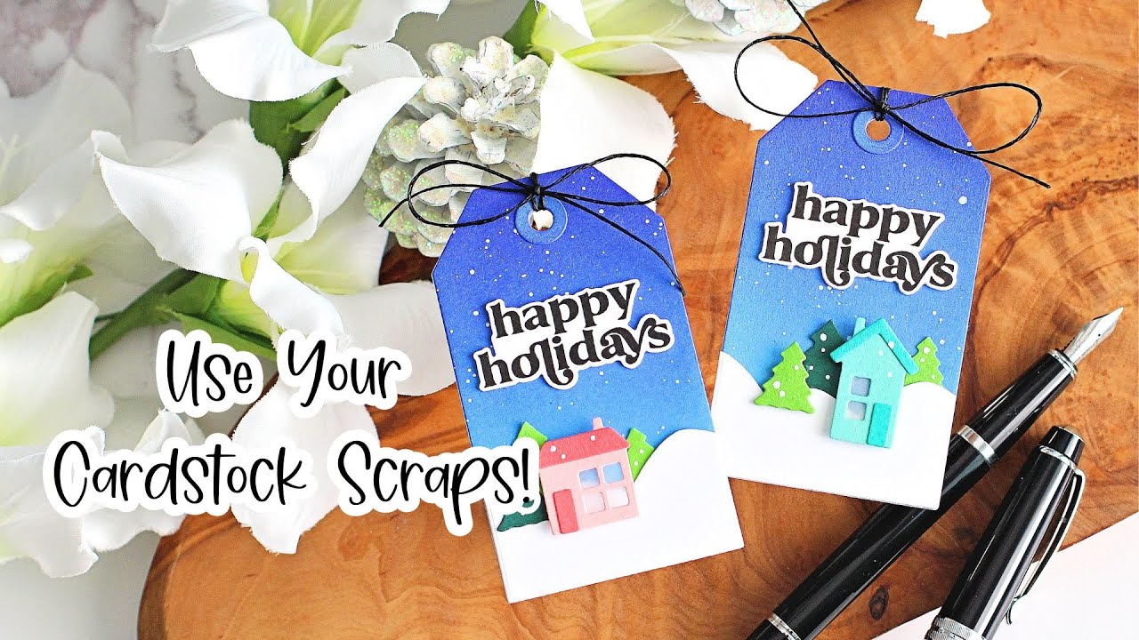 Mini Scene Tags Using Cardstock Scraps | The Card Grotto
