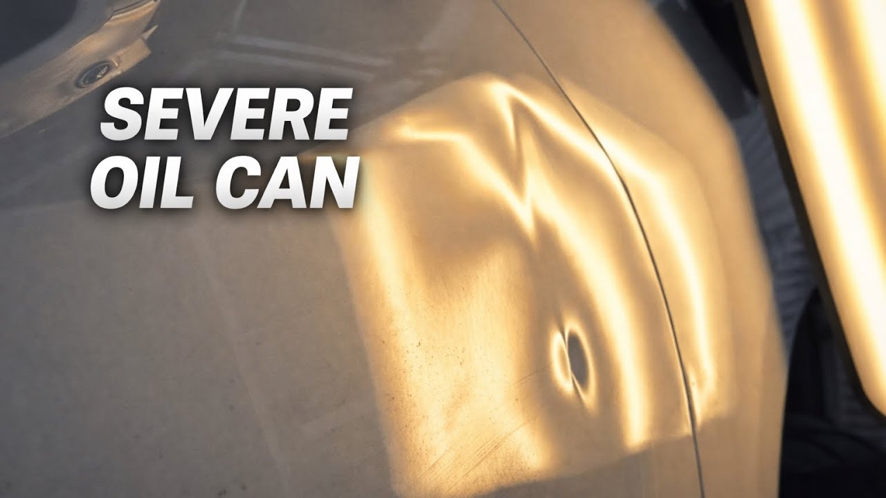 Severe Oil Can Door Repair on Lexus LX550 | Full Mobile PDR Training (On-Dolly Shrinking Technique) 
