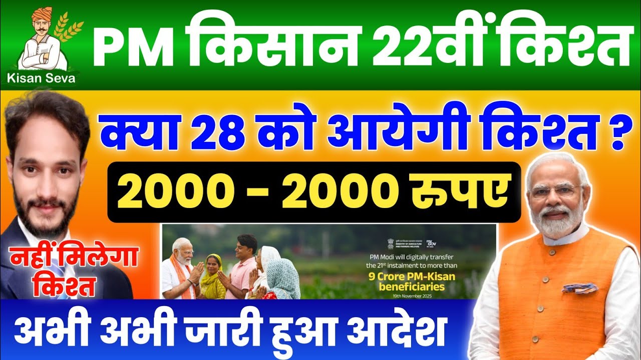 PM Kisan 22th Installment Date 2026 | Pm Kisan 22th Installment kab milega aaiye jane