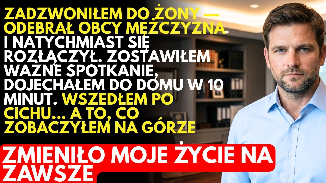 Zadzwoniłem do żony. ODEBRAŁ męski głos i szybko się rozłączył. 10 minut później zobaczyłem coś...