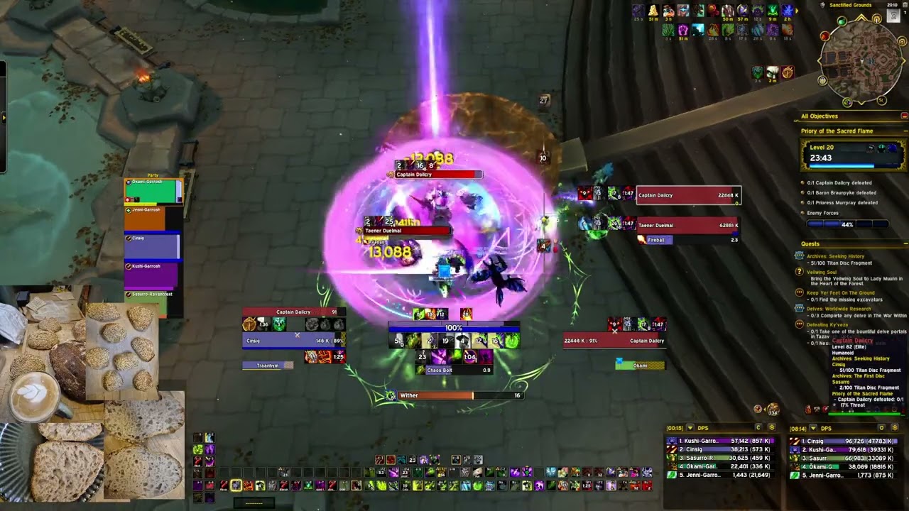+20 Priory of the Sacred Flame. Hellcaller Destruction Warlock gameplay. Midnight prepatch