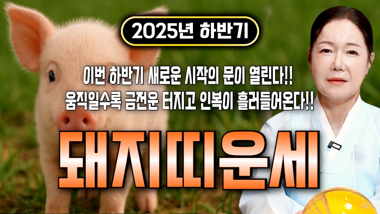 🌟2025년 하반기 대박나는 돼지띠운세🌟 조상님이 올한해 수십억을 벌어다준다!! 초대박나는 하반기 돼지띠운세! 돈벼락 맞아봅시다~ 59년생 71년생 83년생 95년생 돼지띠 운세