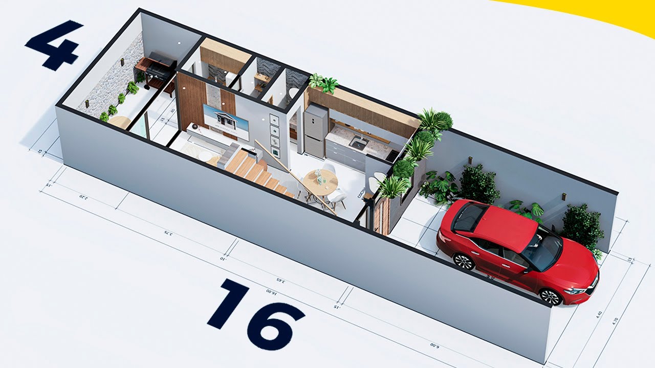 Дом типа лофт / Вот как можно сделать свой небольшой домик 4х16 метров 🏡⭐