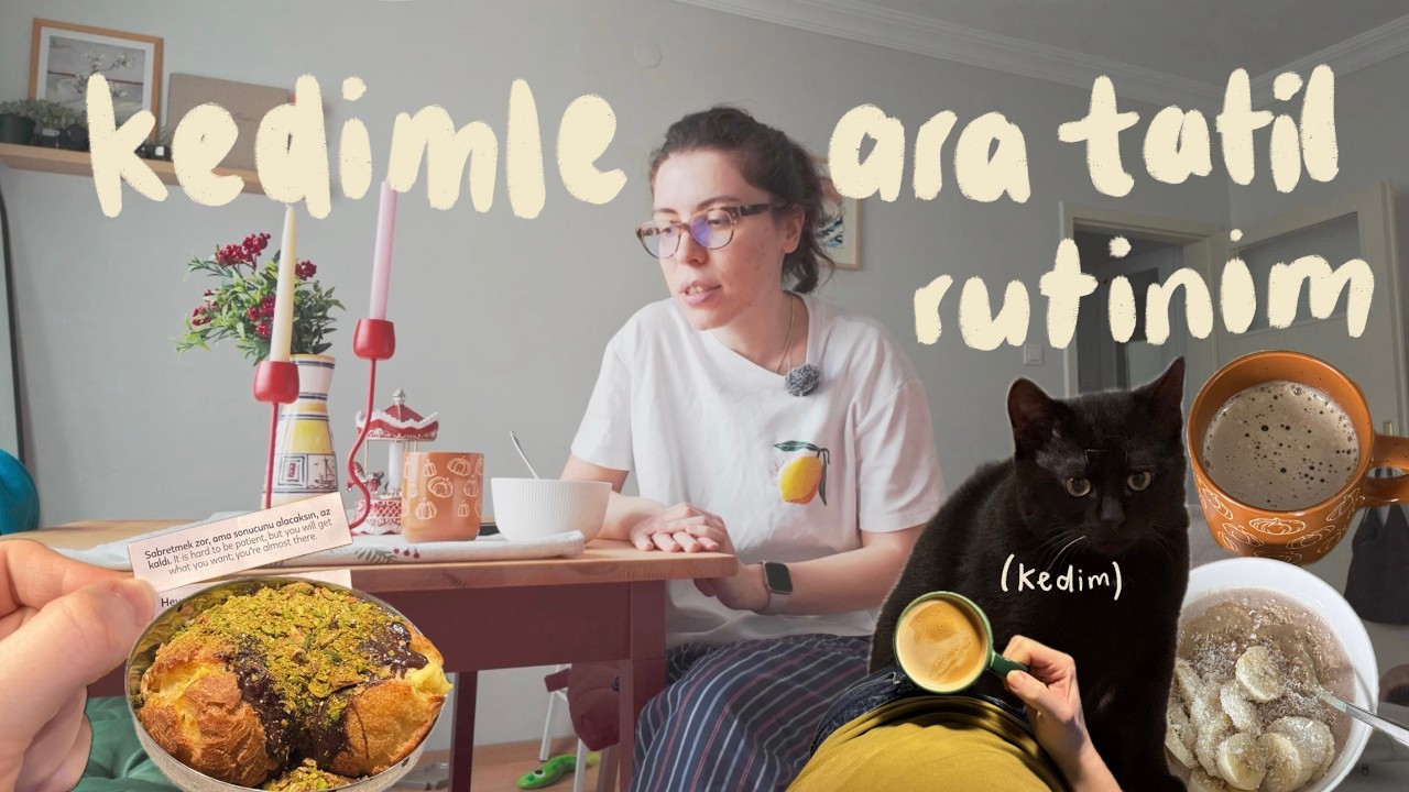kedimle ara tatil rutinim 🐈‍⬛☕️