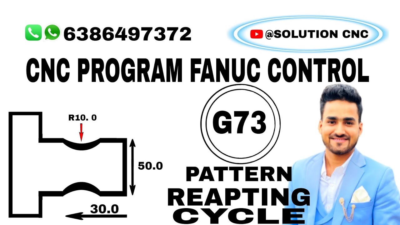 G73 pattern repeating cycle example ,Cnc Program Fanuc Control @SOLUTIONCNC
