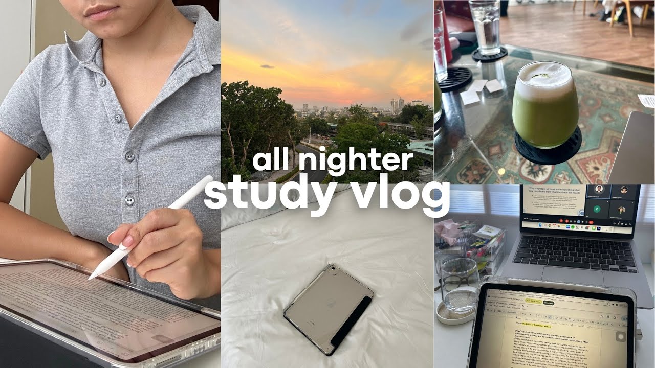 pre finals ALL NIGHTER study vlog ☕️ cramming my biology exam, trying to romanticize uni