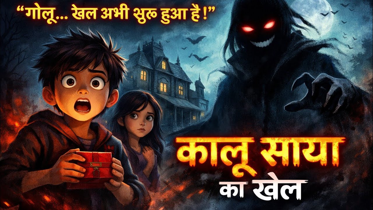 #कालू साया का खेल 😱 | गोलू क्या बच पाएगा? | Horror Mystery Story#