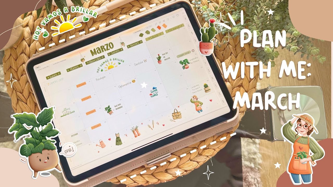 🪴 Plan With Me March | Digital Planning | Little Plants Digital Stickers | Goodnotes Planner