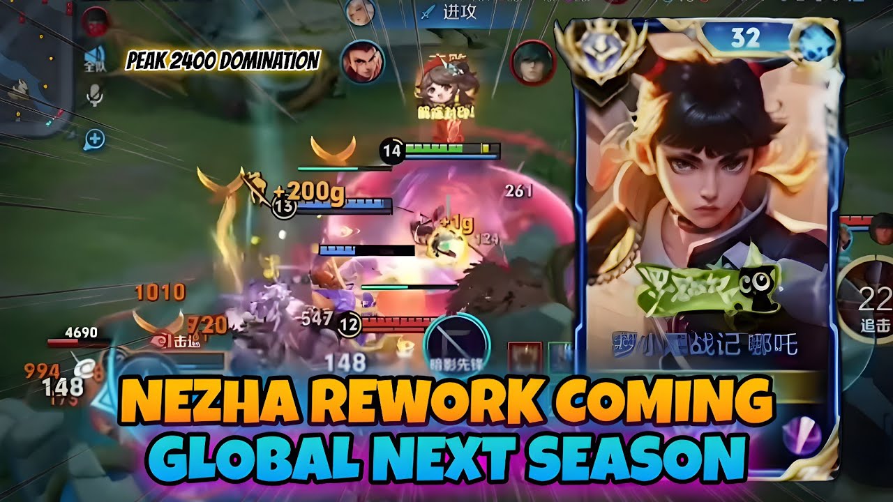 NEZHA REWORK IS COMING TO GLOBAL NEXT SEASON 🔥 PEAK 2400 DOMINATION | HONOR OF KINGS