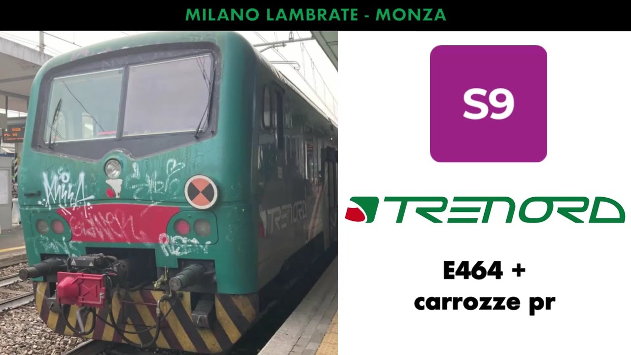 Viaggio con il SUBURBANO S9 (E464 + carrozze pr) 24968 da MILANO LAMBRATE a MONZA!
