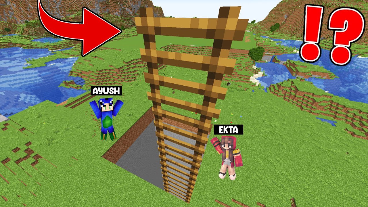 Ayush and Ekta Found NEW BIGGEST LADDER in MINECRAFT 😱