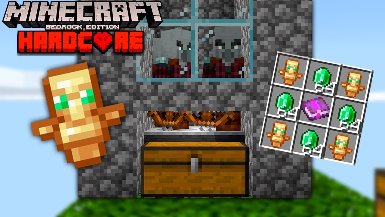 FARM de ESMERALDA e TOTEM INFINITO no Minecraft Bedrock Hardcore (#05)