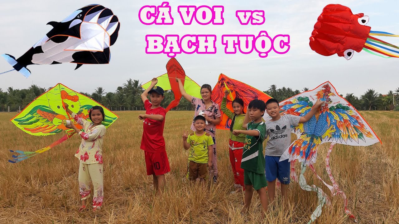 Cuộc Thi Thả Diều Cá Voi vs Diều Bạch Tuộc - Fly The Kite #trangandvinhtv