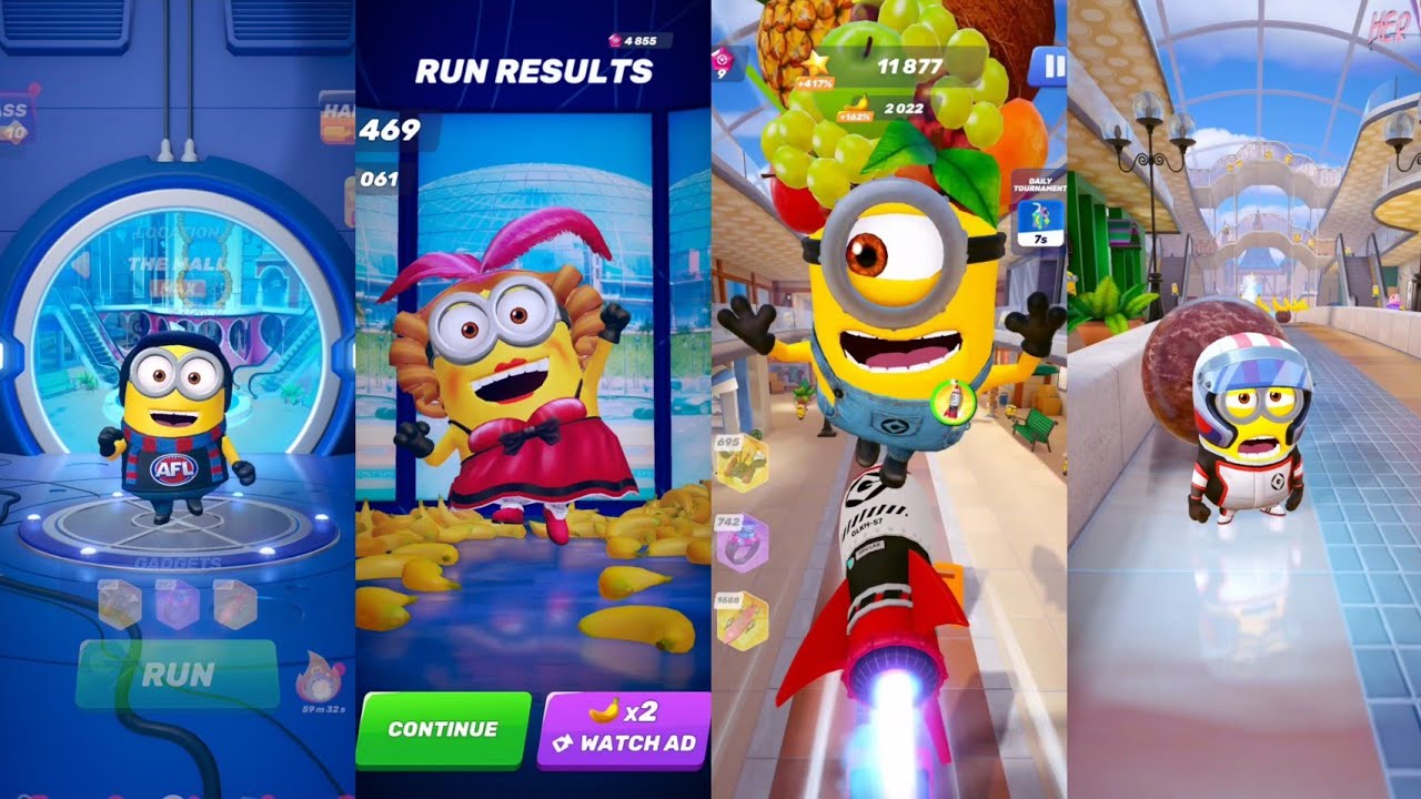 AFL vs Can-Can Dancer vs Vacationer vs Racer | New Minion rush |