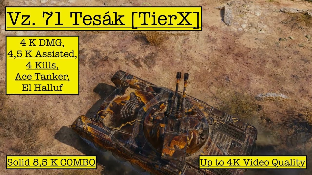 Vz. 71 Tesák, 4 K DMG, 4,5 K Assisted, 4 Kills, Ace Tanker, Update 1.26 Common Test 3