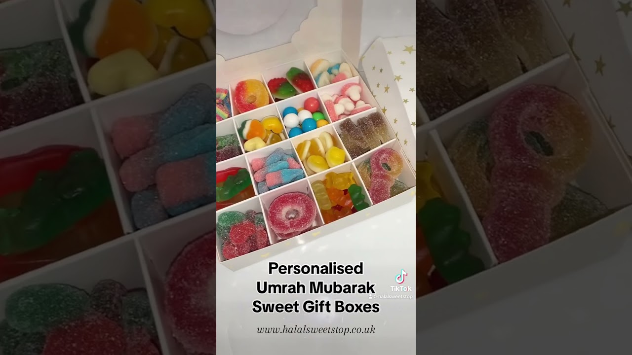 Personalised Umrah Mubarak Sweet Gift Box | Shop Halal Umrah Gifts at Halal Sweet Stop #umrah #halal