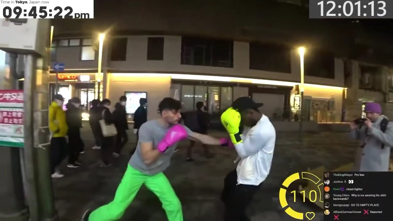 Ice Poseidon Boxing Match in the Streets of Osaka, Japan