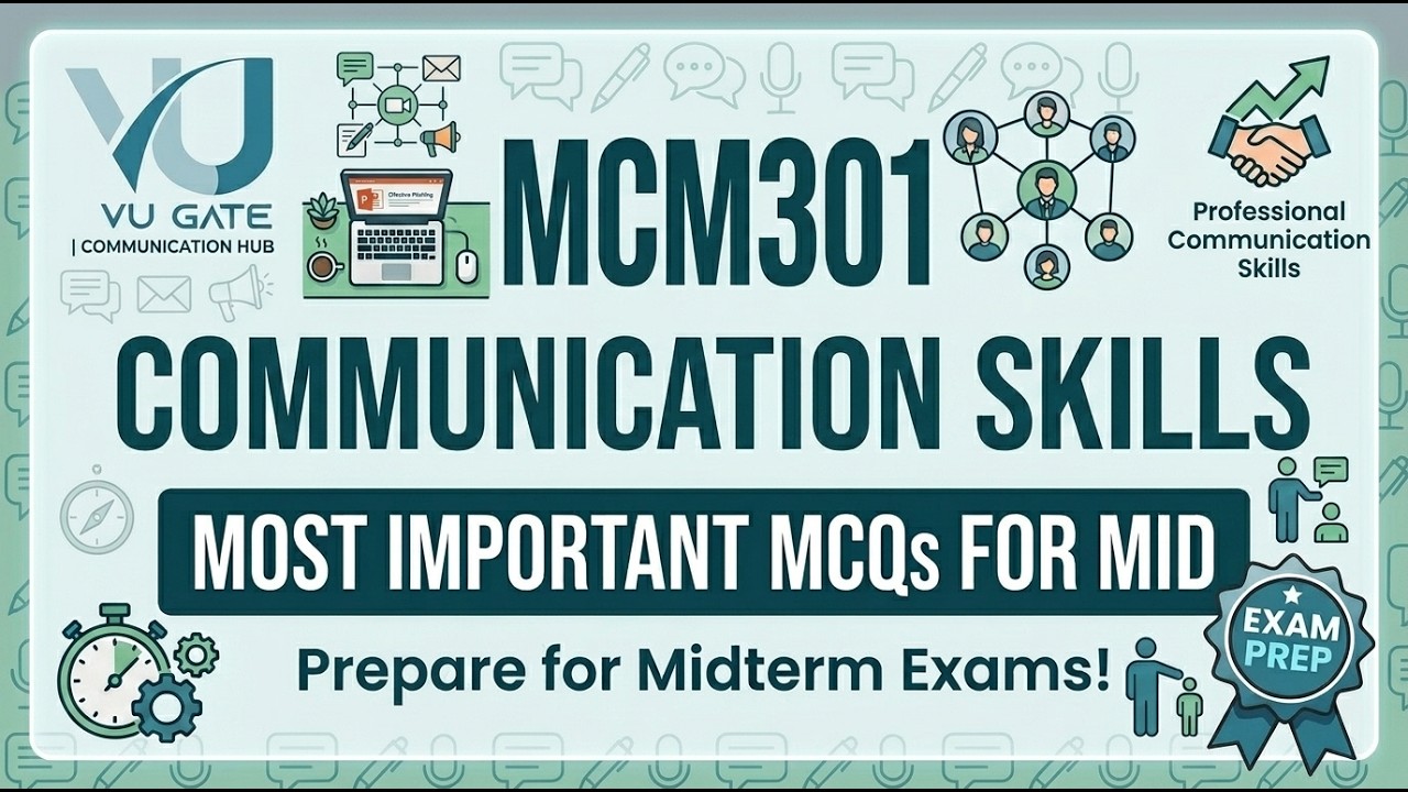 MCM301 Communication Skills Midterm Preparation 2026 Most Important Topics VU Gate