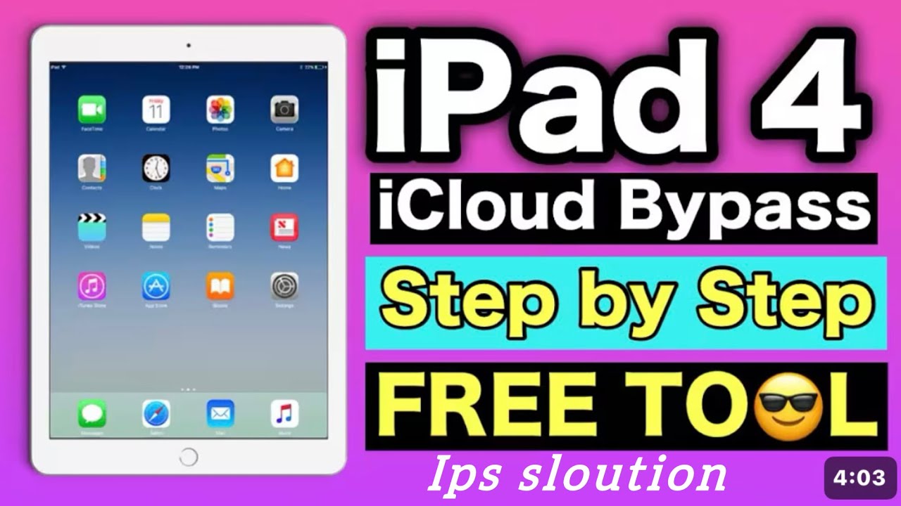 FREE ipad 4 icloud Activation Lock Remove iCloud bypass ipad 4 silver free tool