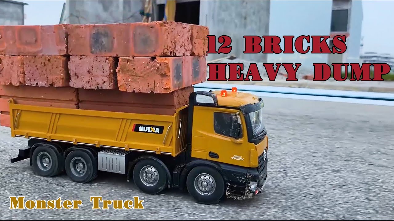 Best RC Monster Truck Load Test 12 Bricks & Rock Dump