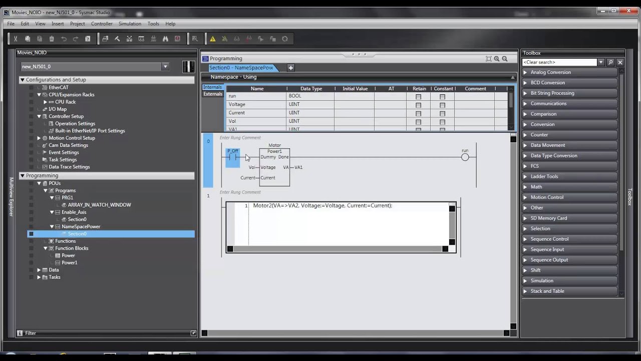 Function Blocks in Sysmac Studio