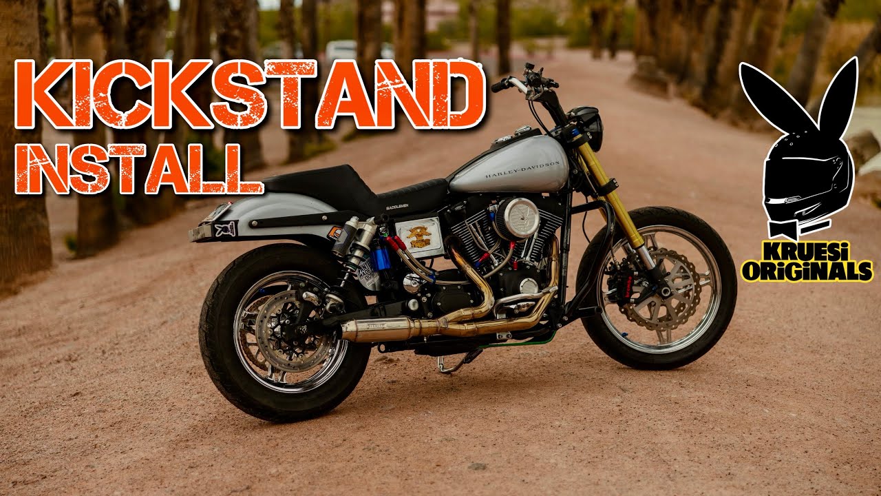 How to install a Kickstand on a harley davidson Dyna, with Kruesi Originals