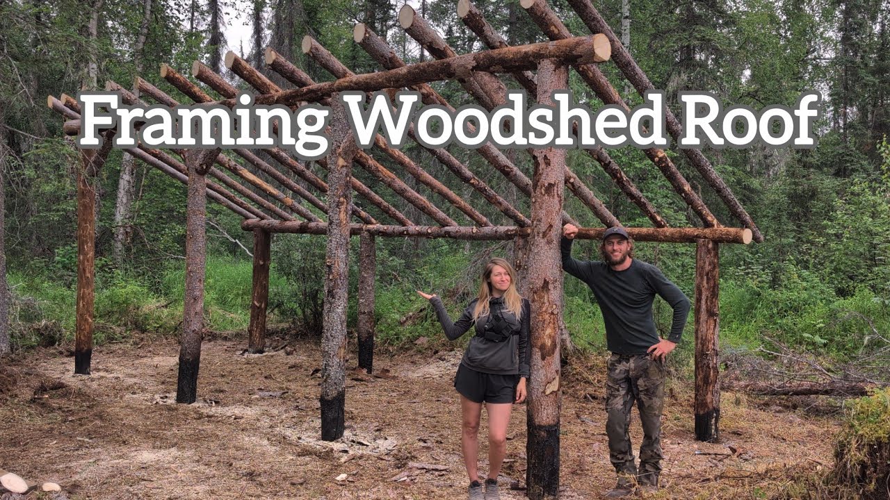 Framing a Roof with Logs | Woodshed Build [EP. 10]