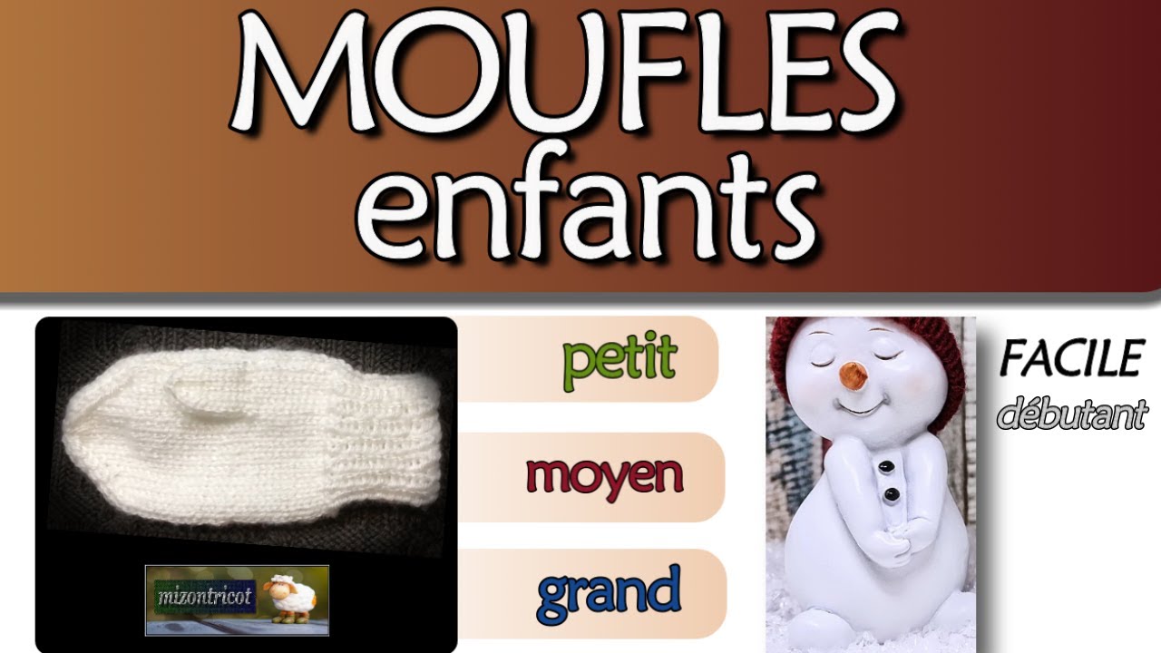 [TRICOT] Tricoter des MOUFLES pour ENFANTS (FACILE)   🐑