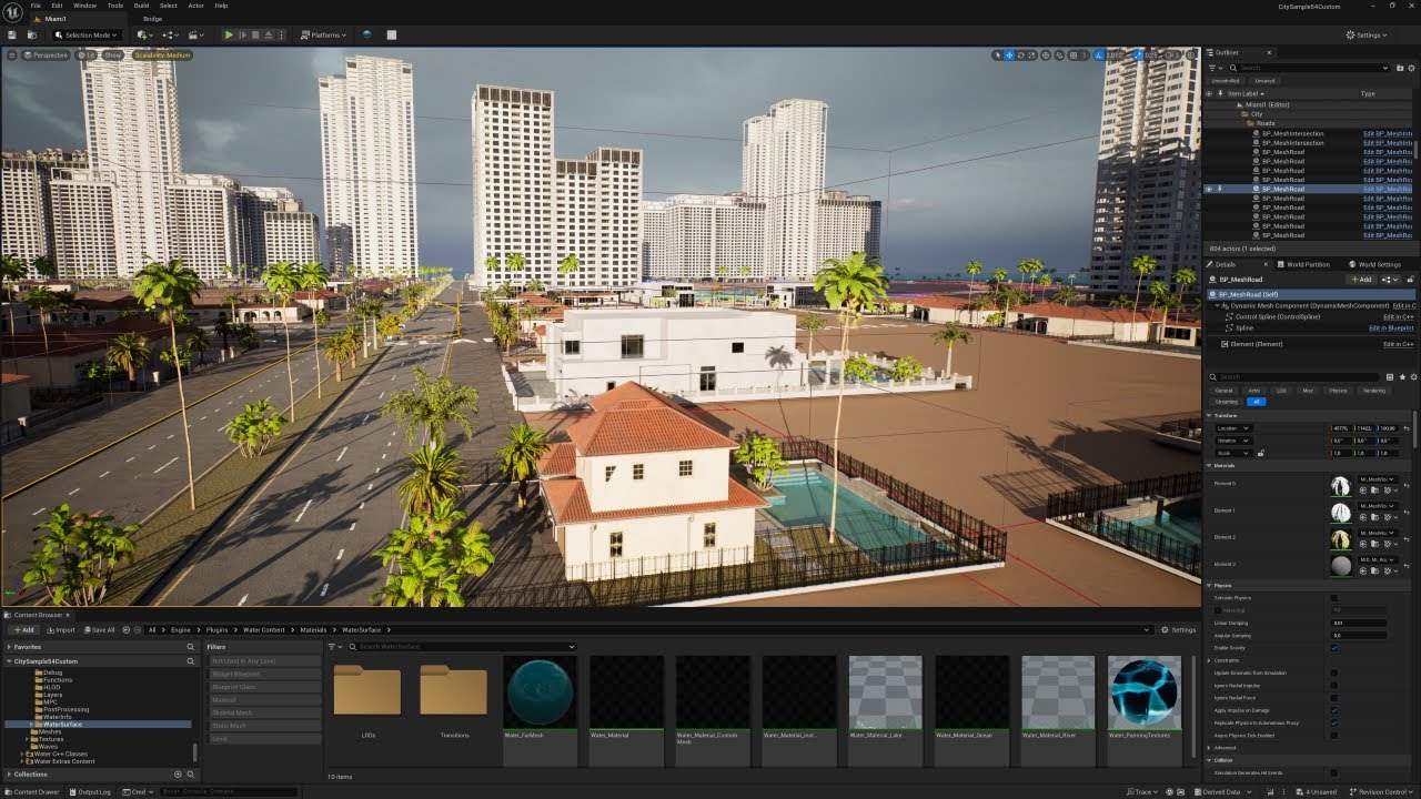 Unreal Engine 5.4 - Creating a City with WorldBLD|CityBLD - Miami Kit - 4K