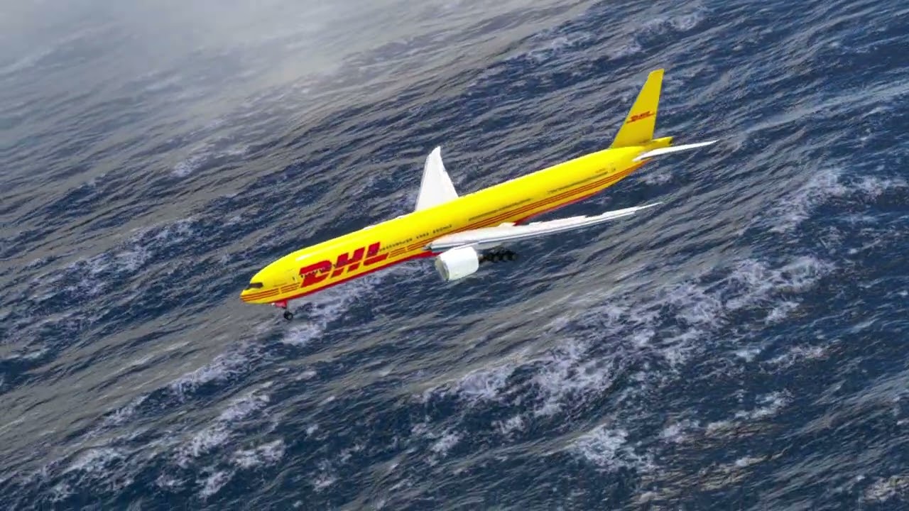 very brave plane, flying low over the sea. Game
