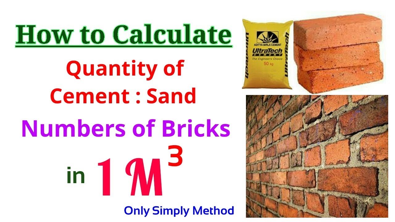 How many bricks in 1 cubic meter and Quantity of Cement, Sand mortar in Brick work