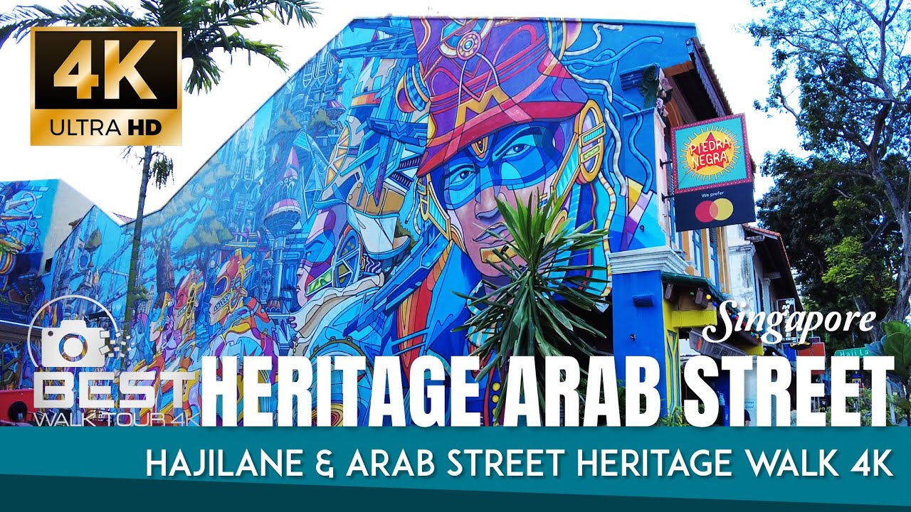 Singapore Arab Street Heritage Walk Tour Middle Eastern Market and Restaurants Walk Tour 4K Video🚶😍