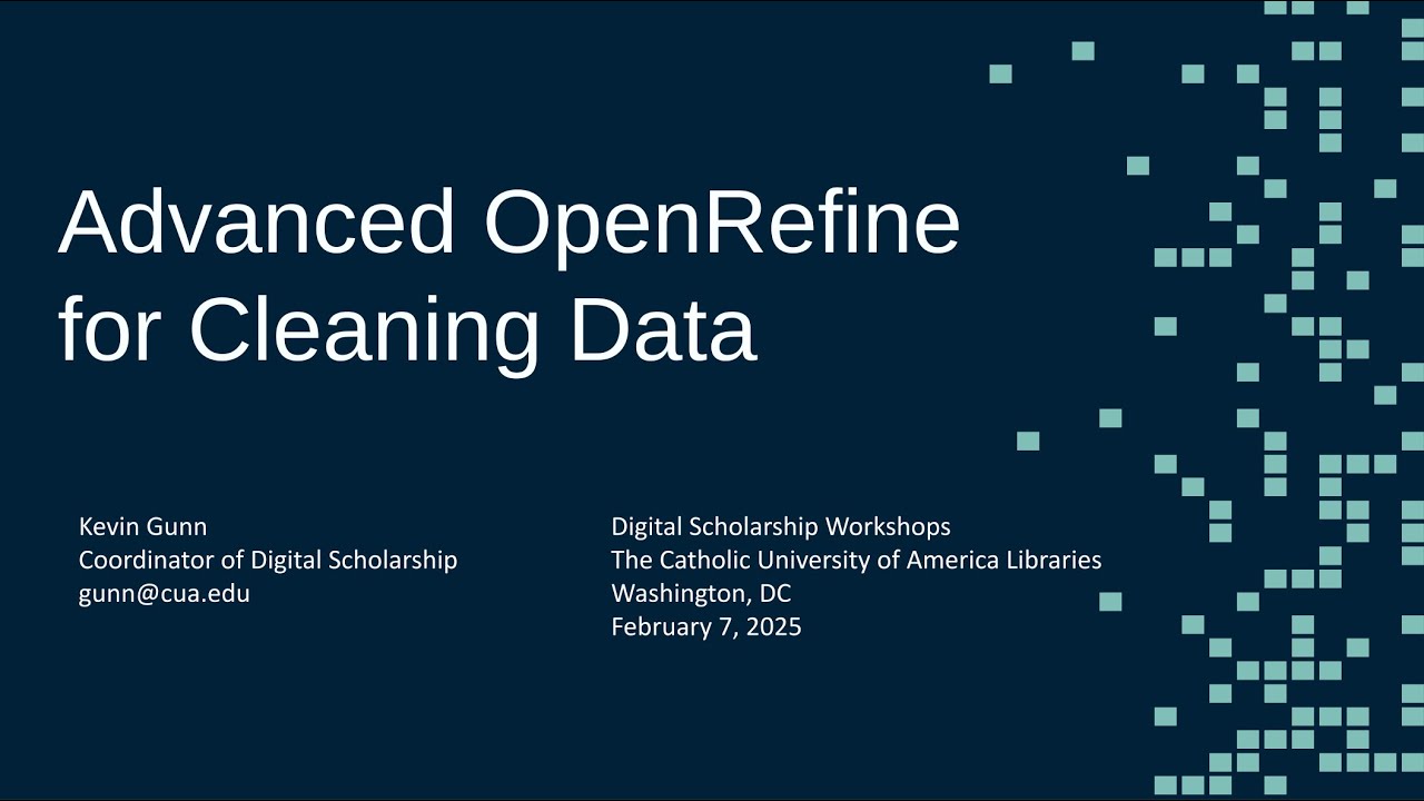 CU Digital Scholarship Workshops [Spring 2025]: Advanced OpenRefine for Cleaning Data