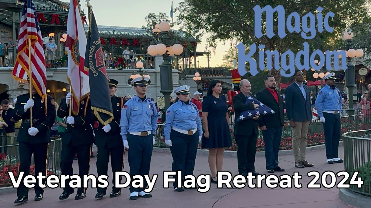 Veterans Day Flag Retreat W/Intro from WDW Ambassador Shannon Smith-Conrad | Magic Kingdom | 2024