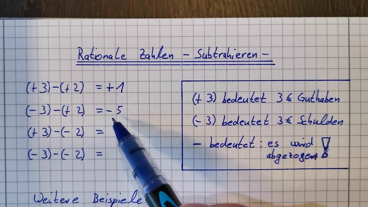 Subtrahieren Rationale Zahlen