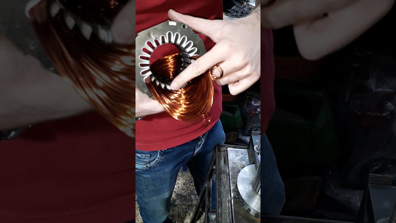 INSERTING COIL STATOR DIY WINDING HOMEMADE MACHINE TESTING PAPER SLOT FOR THE FIRST TIME .MWD.