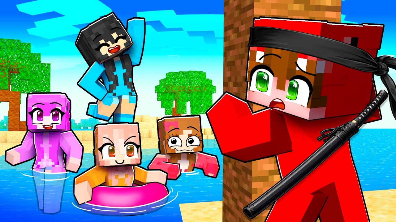 UN NINJA Atrapado en una ISLA de SOLO CHICAS en Minecraft!
