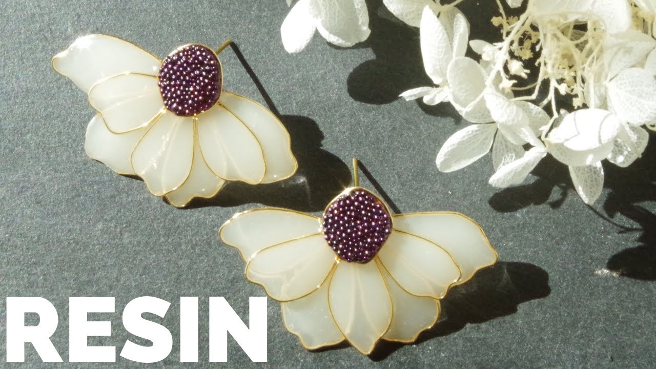 🌹【UVレジン】和服にも！大人可愛いフラワーピアス/Make elegant earrings with resin