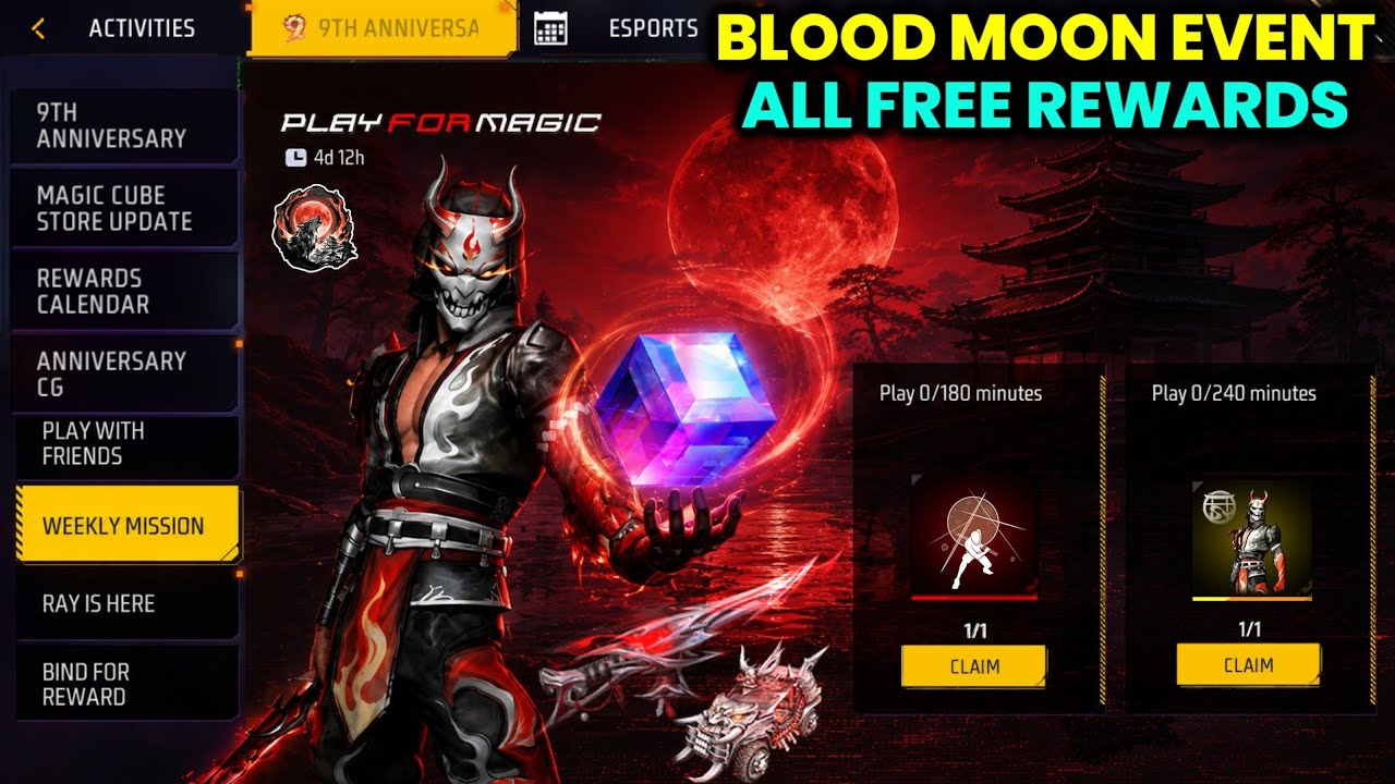 BLOODMOON EVENT ALL 4 FREE REWARDS 🔥 -para SAMSUNG,A3,A5,A6,A7,J2,J5,J7,S5,S6,S7,S9,A10,A20,A30,A50