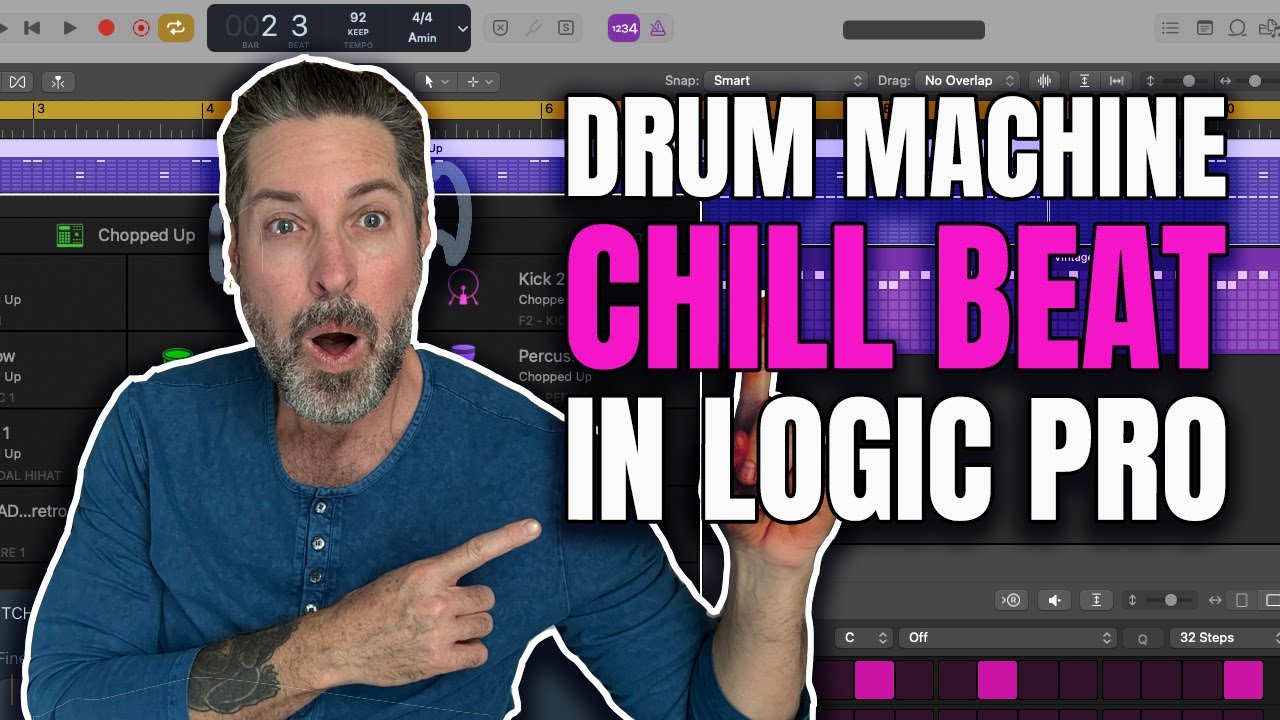 Logic Pro 101 - Drum Machine Designer and Step Sequencer to Make a Simple Chill Beat
