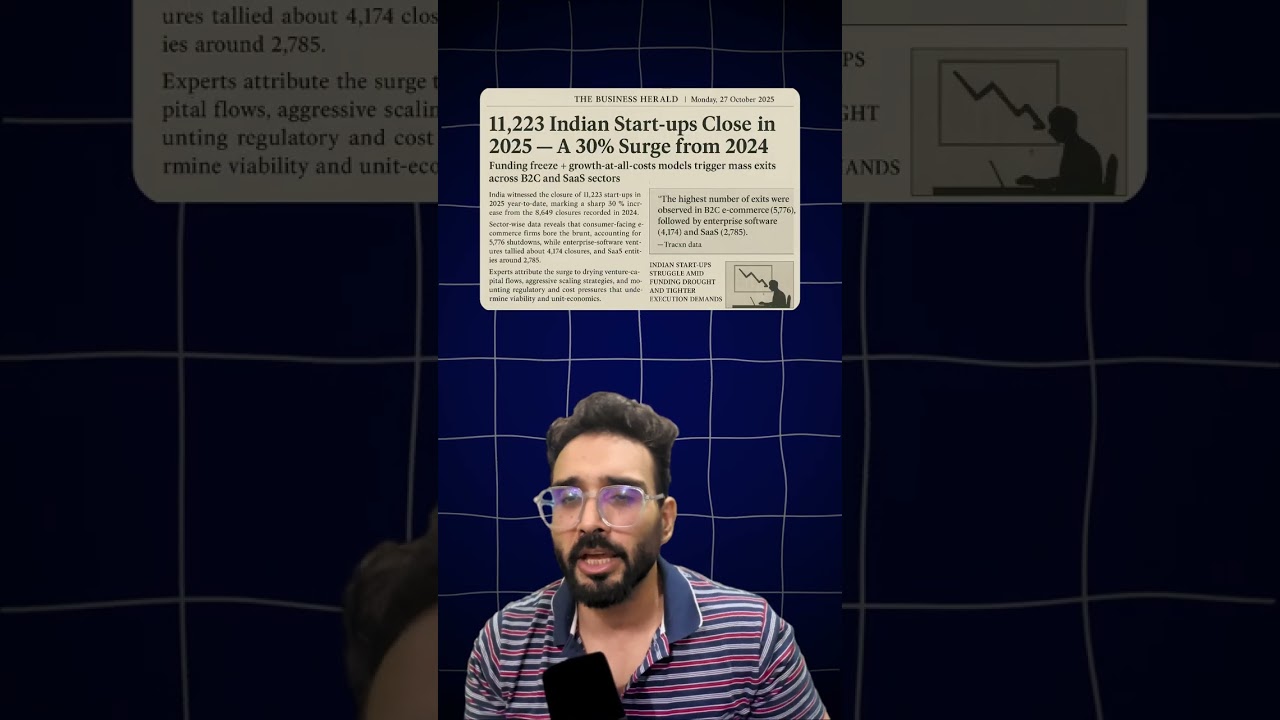 11,000 Startups Closed in 2025 &mdash; The Harsh Truth #startups #indianstartup