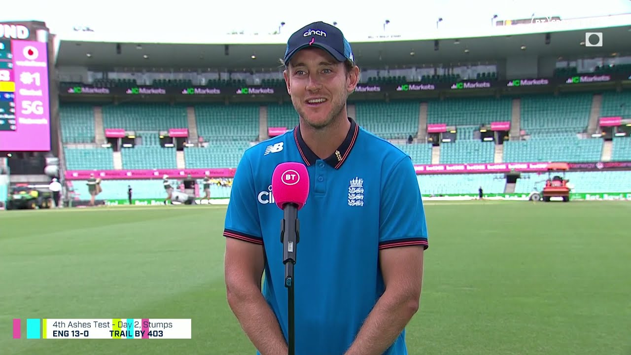 Stuart Broad reacts to another five-wicket haul after comments of 'frustration' before the 4th Test
