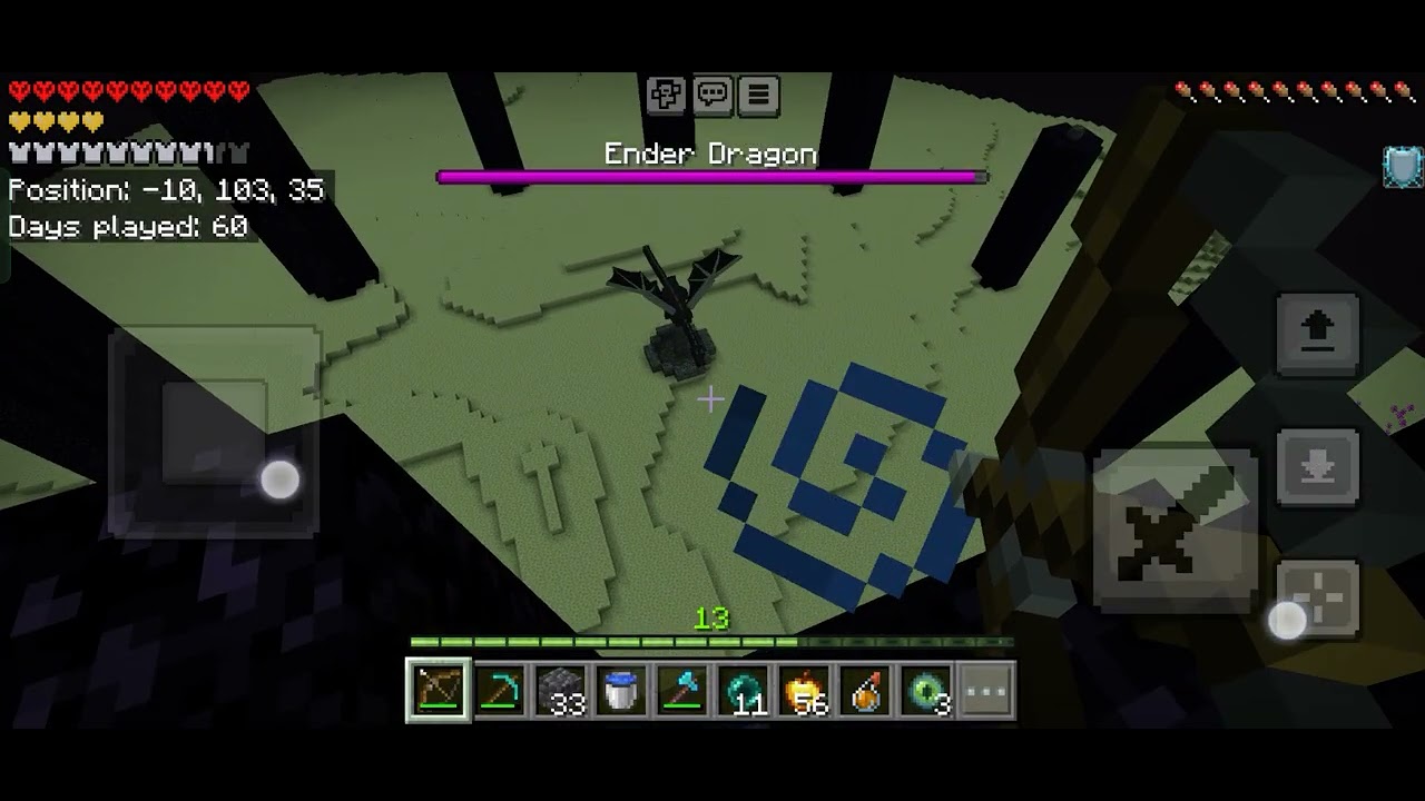 First time beating ender dragon hardcore survival while my game randomly glitches