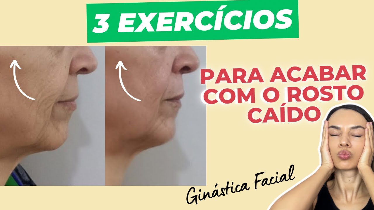 Ginástica Facial para acabar com o ROSTO CAÍDO mesmo após emagrecer! 3 técnicas para fazer junto