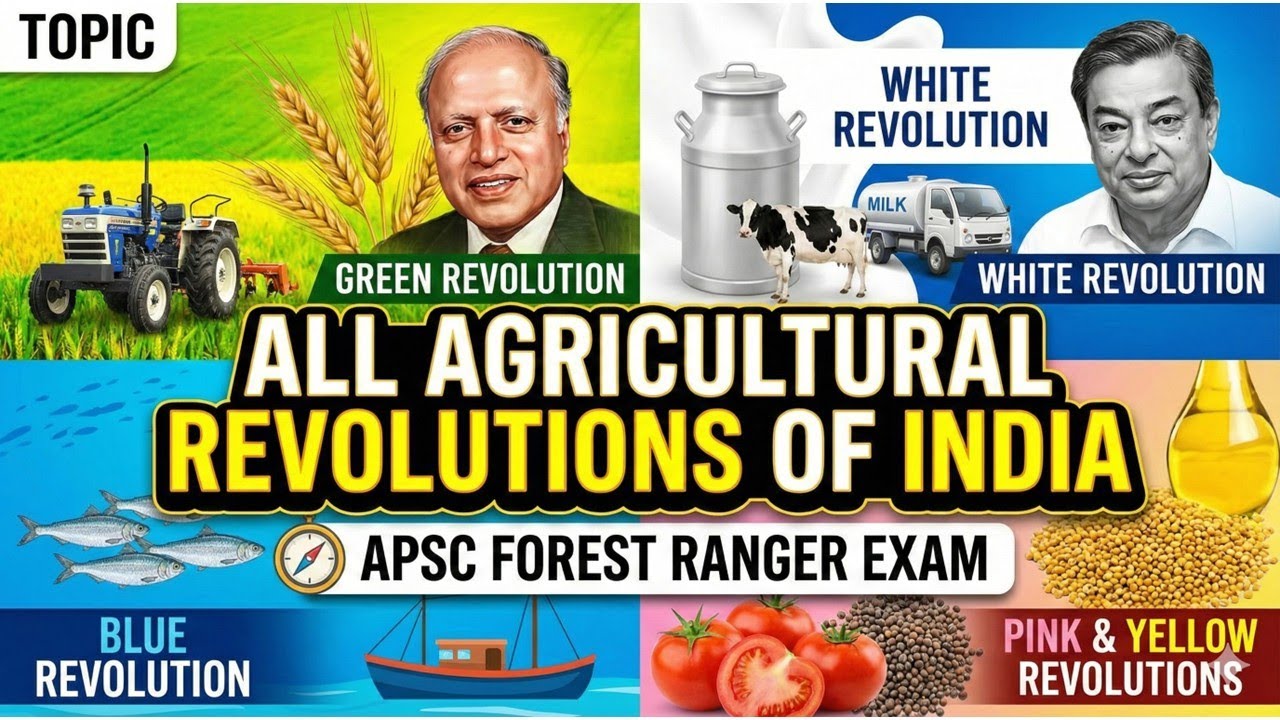 APSC Forest Ranger Exam- All Agricultural Revolutions of India for  | Complete List & Key Facts 2025