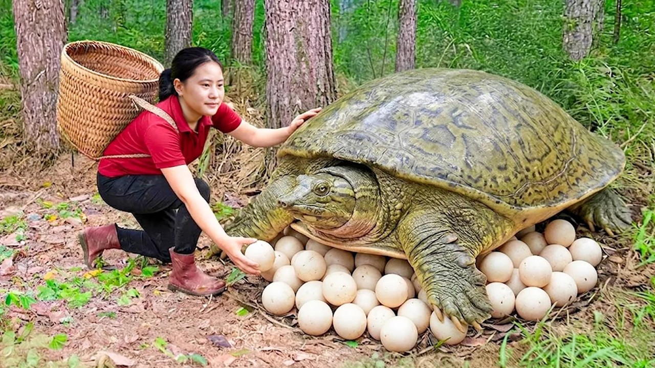 Harvesting 1000+ Giant Softshell Turtles in Wild Pond & Go To Market Sell | Rural Vietnam Life